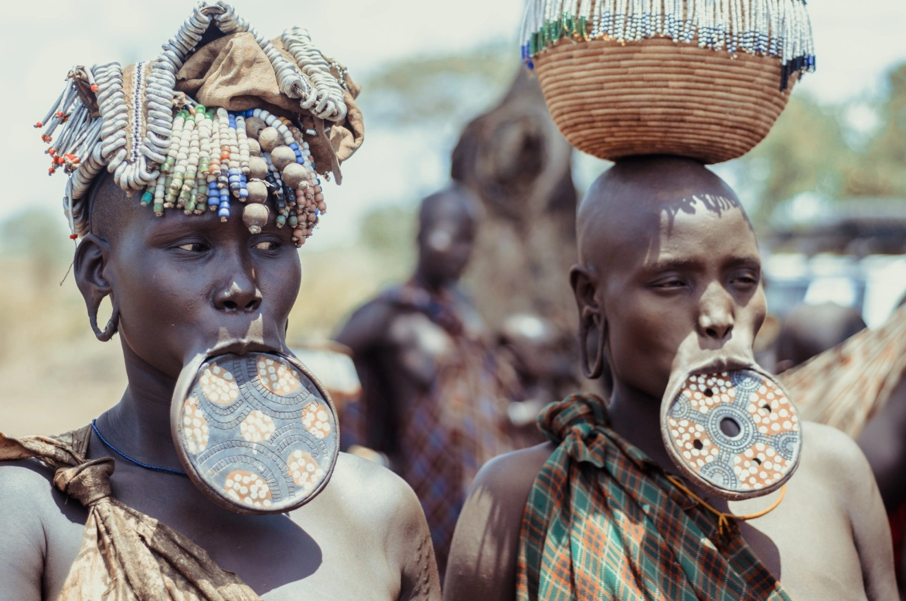 Mursi or Hamar tribe woman
